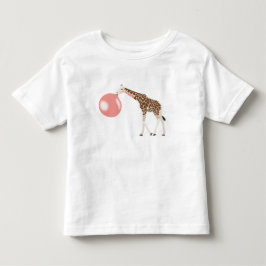 T-shirt Pour Les Tous Petits Bulle de gomme Giraffe soufflante bulle