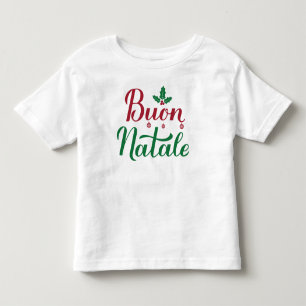 T-shirt Pour Les Tous Petits Buon Natale Italien Joyeux Noël Holly