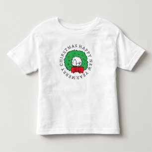 T-shirt Pour Les Tous Petits cacahuètes   Snoopy Christmas Wreath