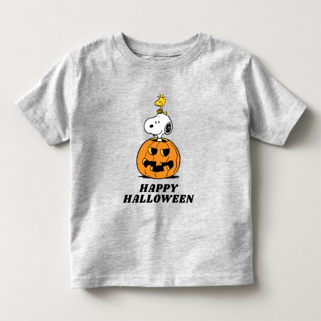 T-shirt Pour Les Tous Petits cacahuètes | Snoopy & Woodstock Citrouille pop-up (Devant)