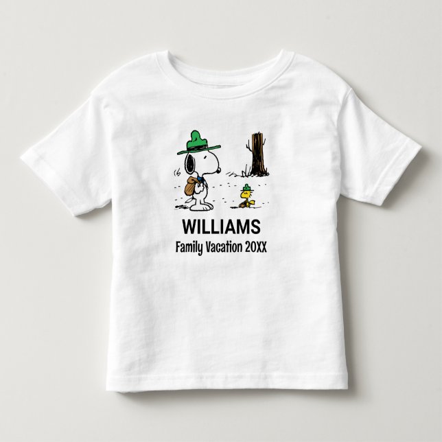 T-shirt Pour Les Tous Petits cacahuètes | Snoopy & Woodstock Famille Vacances (Devant)