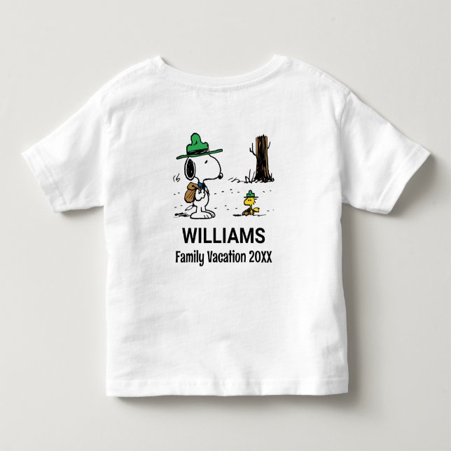 T-shirt Pour Les Tous Petits cacahuètes | Snoopy & Woodstock Famille Vacances (Dos)