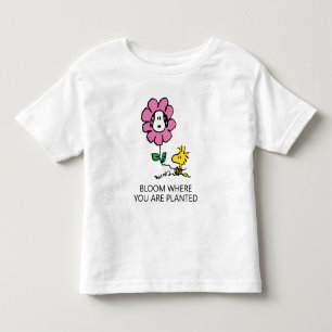 T-shirt Pour Les Tous Petits cacahuètes   Snoopy & Woodstock Flower