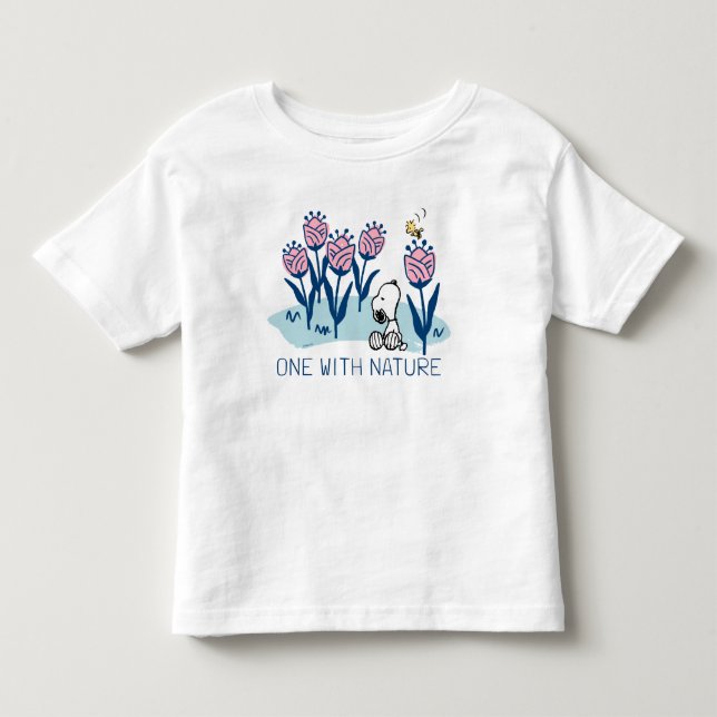 T-shirt Pour Les Tous Petits cacahuètes | Snoopy & Woodstock Flower Garden (Devant)