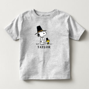 T-shirt Pour Les Tous Petits cacahuètes   Snoopy & Woodstock Pilgrim