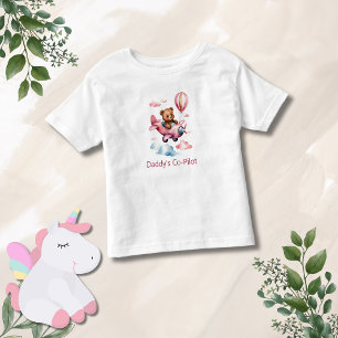 T-shirt Pour Les Tous Petits Cadeau pour fille copilote papa ours dans l'avion