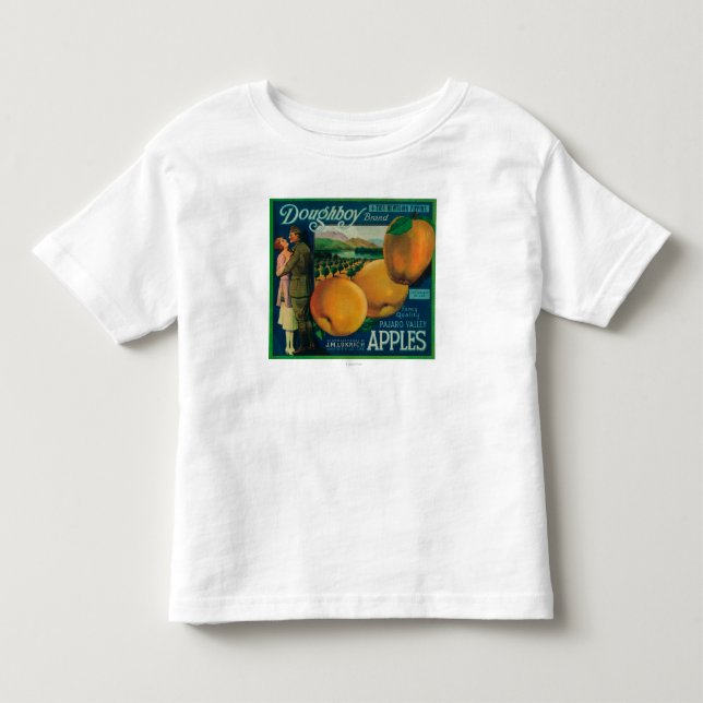 T-shirt Pour Les Tous Petits Caisse LabelWatsonville, CA d'Apple de Doughboy (Devant)