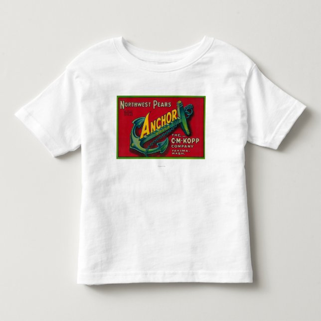 T-shirt Pour Les Tous Petits Caisse LabelYakima, WA de poire d'Ancre (Devant)