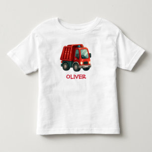 T-shirt Pour Les Tous Petits Camion à vidange rouge mignon