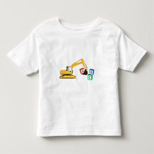 T-shirt Pour Les Tous Petits Camion de construction d'excavateur ABC