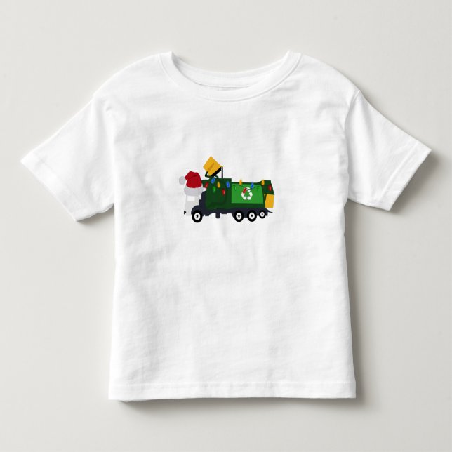 T-shirt Pour Les Tous Petits Camion de recyclage de Noël (Devant)