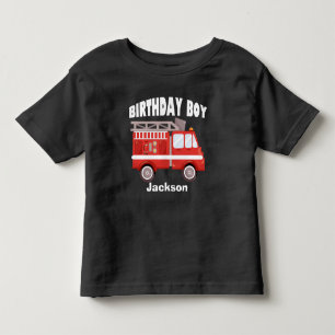 T-shirt Pour Les Tous Petits Camion d'incendie Anniversaire Garçon Personnalisé