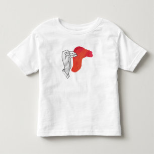 T-shirt Pour Les Tous Petits Camion Silhouette Main Rouge