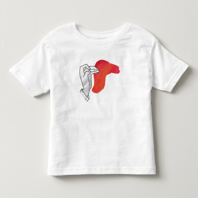 T-shirt Pour Les Tous Petits Camion Silhouette Main Rouge (Devant)