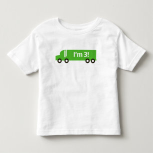 T-shirt Pour Les Tous Petits Camion vert : Troisième pièce en t d'anniversaire