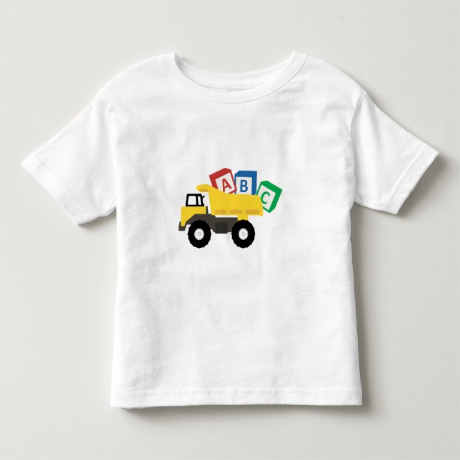 T-shirt Pour Les Tous Petits Camions de construction ABC (Devant)