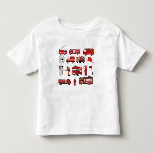 T-shirt Pour Les Tous Petits Camions Red Fire