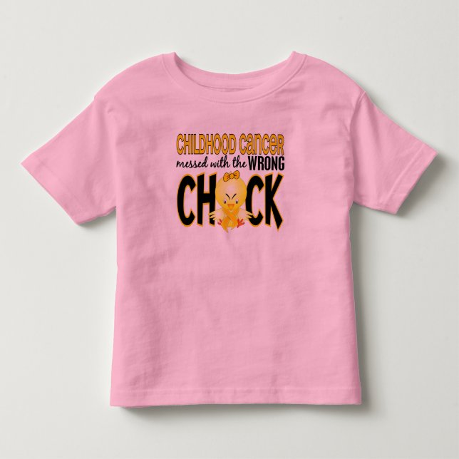T-shirt Pour Les Tous Petits Cancer d'enfance sali avec le poussin faux (Devant)