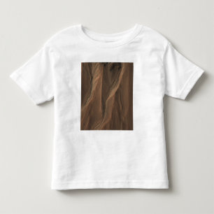 T-shirt Pour Les Tous Petits Caniveaux au bord du cratère vigoureux, Mars