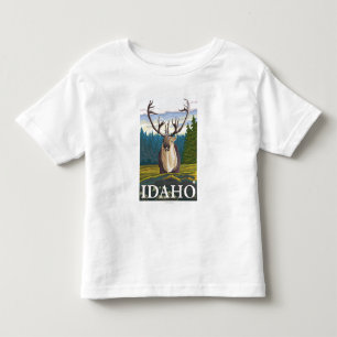 T-shirt Pour Les Tous Petits Caribou dans le sauvage - l'Idaho