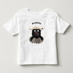 T-shirt Pour Les Tous Petits Caricature amusante de buffle d'eau courante