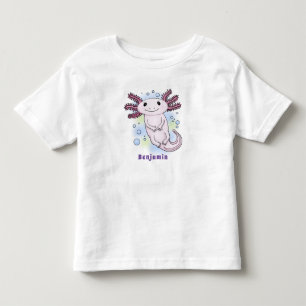 T-shirt Pour Les Tous Petits Caricature axolotl rose adorable