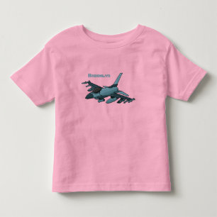 T-shirt Pour Les Tous Petits Caricature d'avion de chasse militaire