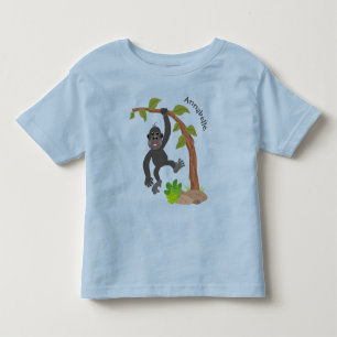 T-shirt Pour Les Tous Petits Caricature de bébé gorille joyeux