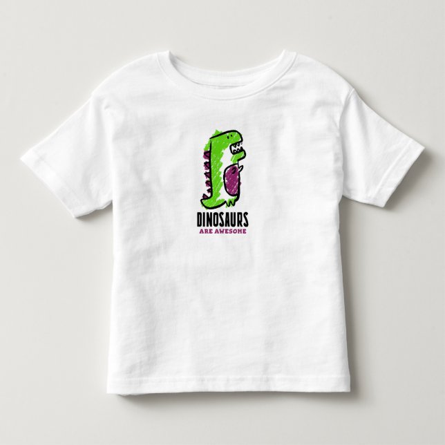 T-shirt Pour Les Tous Petits Caricature de Cute Dinosaur (Devant)