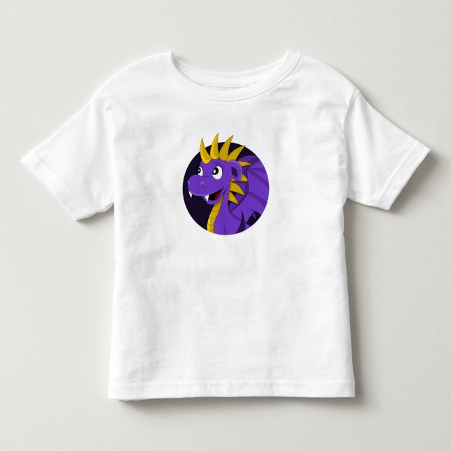 T-shirt Pour Les Tous Petits Caricature de dragon violet (Devant)