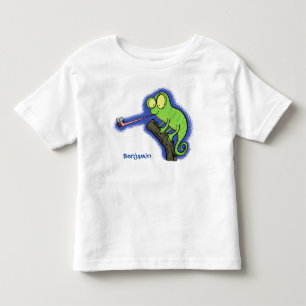 T-shirt Pour Les Tous Petits Caricature de lézard de caméléon vert joyeux