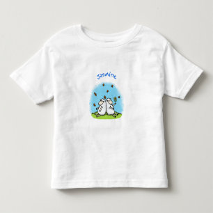 T-shirt Pour Les Tous Petits Caricature de moutons mignons amis et papillons