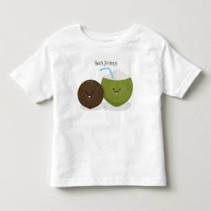 T-shirt Pour Les Tous Petits Caricature de noix de coco kawaii joyeux