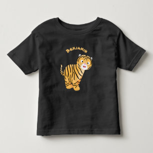 T-shirt Pour Les Tous Petits Caricature de petit tigre joyeux