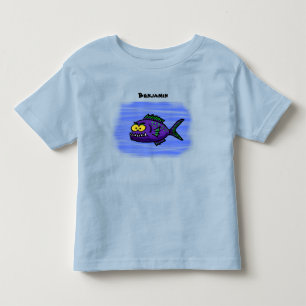 T-shirt Pour Les Tous Petits Caricature de poisson de Piranha