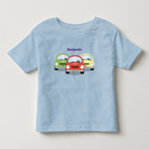 T-shirt Pour Les Tous Petits Caricature de voitures Cute kawaii