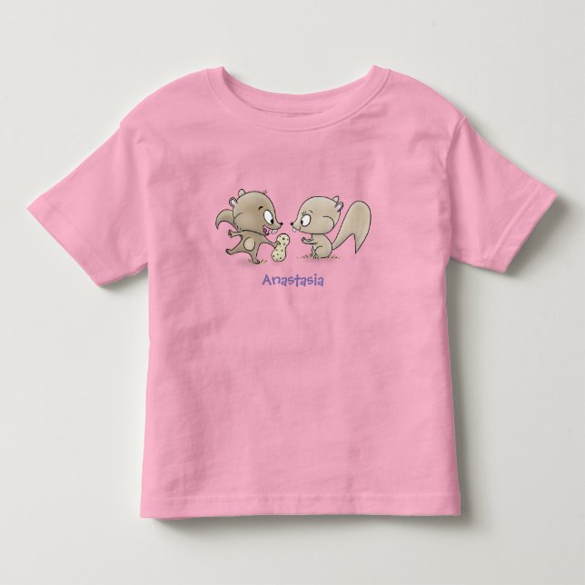 T-shirt Pour Les Tous Petits Caricature d'écureuils marrants (Devant)