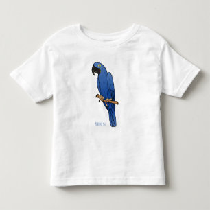 T-shirt Pour Les Tous Petits Caricature d'oiseau macaw Hyacinth