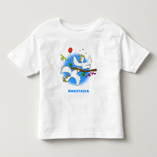 T-shirt Pour Les Tous Petits Caricature d'oiseaux de cockatoo amusante