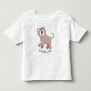 T-shirt Pour Les Tous Petits Caricature du tigre mignon Saber Toothed Smilodon