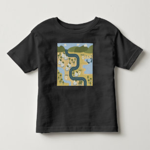 T-shirt Pour Les Tous Petits Caricature élégante paysage carte de voyage