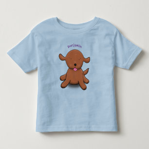 T-shirt Pour Les Tous Petits Caricature en bleu pour chien de chiot joyeux