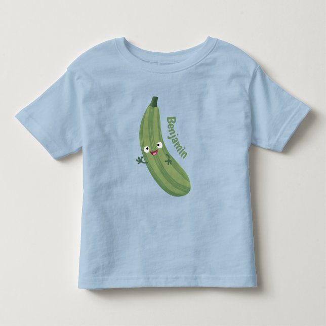 T-shirt Pour Les Tous Petits Caricature joyeux de courgettes mignonnes (Devant)