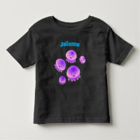 Caricature kawaii de méduse violette rose mou