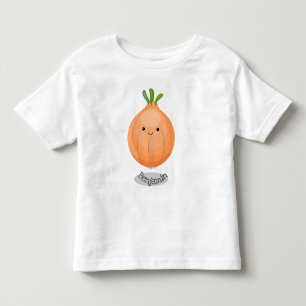 T-shirt Pour Les Tous Petits Caricature vert oignon brun joli