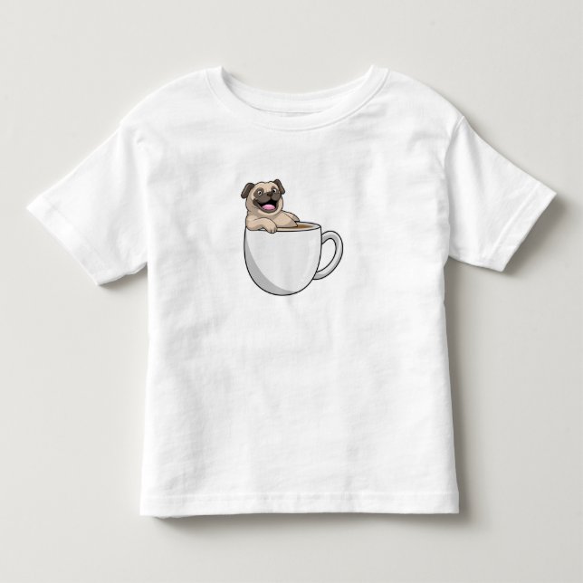 T-shirt Pour Les Tous Petits Carlin avec la coupe du café (Devant)