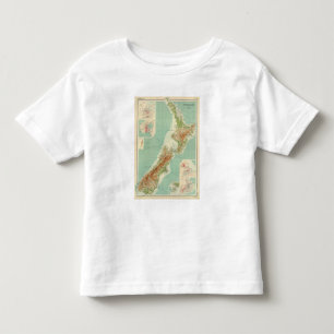 T-shirt Pour Les Tous Petits Carte d'atlas de la Nouvelle Zélande