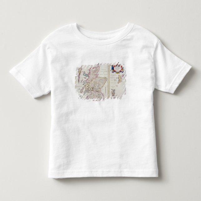 T-shirt Pour Les Tous Petits Carte de l'Ecosse, c.1700 (Devant)