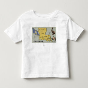 T-shirt Pour Les Tous Petits Carte de LouisianaDetailed de StateLouisiana