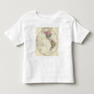 T-shirt Pour Les Tous Petits Carte d'hémisphère de l'ouest